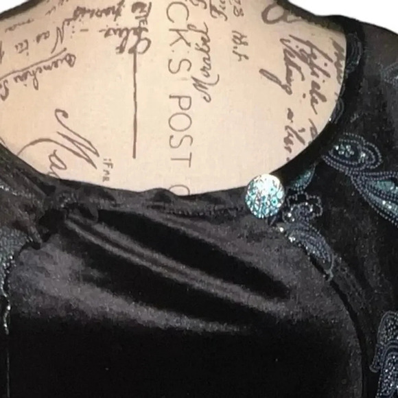 Elementz, 2X,jacket Cami sparkle crush velvet jewel button loop neckline close - Picture 6 of 10